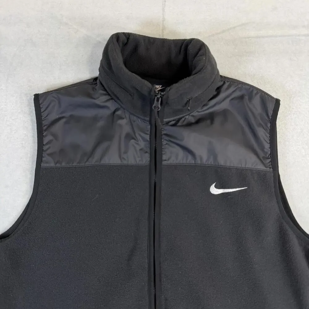 Nike Vest Mens Large Black Hooded Fleece Full Zip Athletic Jacket Hoodie 679418 - Picture 2 of 7